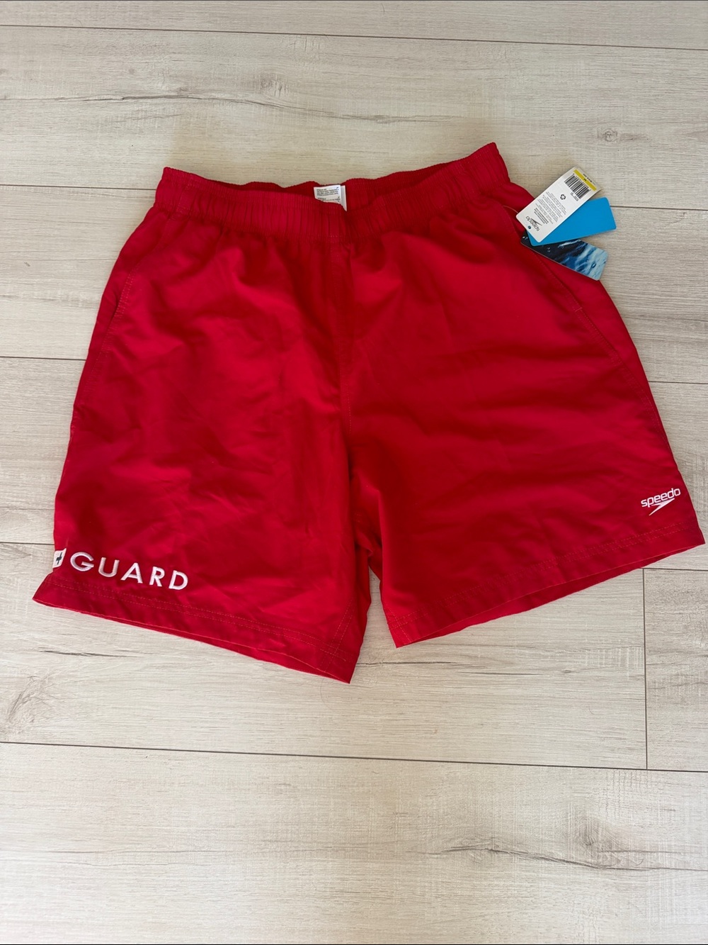 Speedo Men's Bright Red Lifeguard Swim Shorts Medium